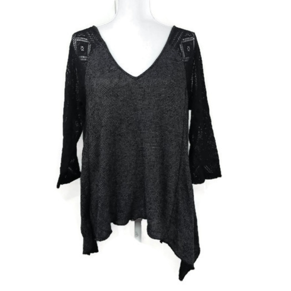 Hollister NWT ($39.95) Black Knit Crochet Sheer